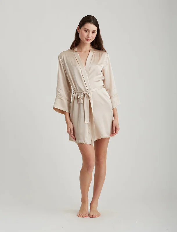 Washable Silk Short Robe