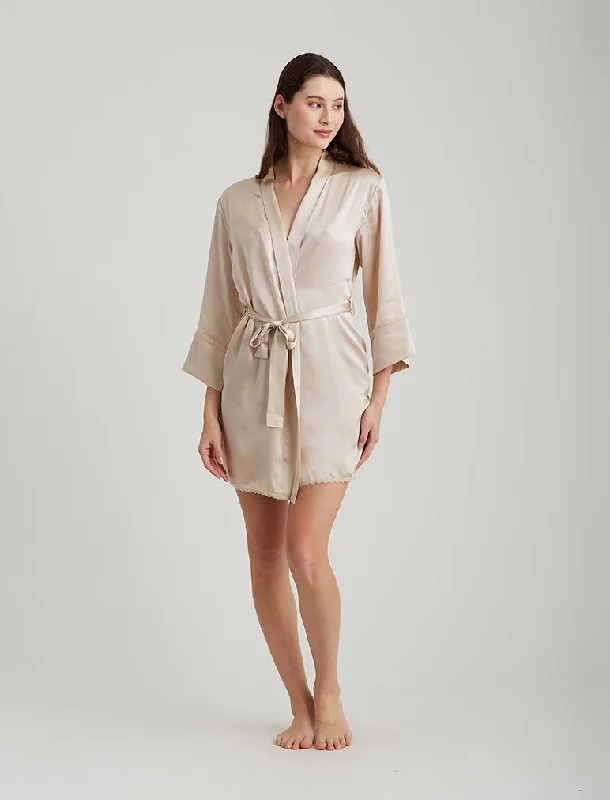 Washable Silk Short Robe