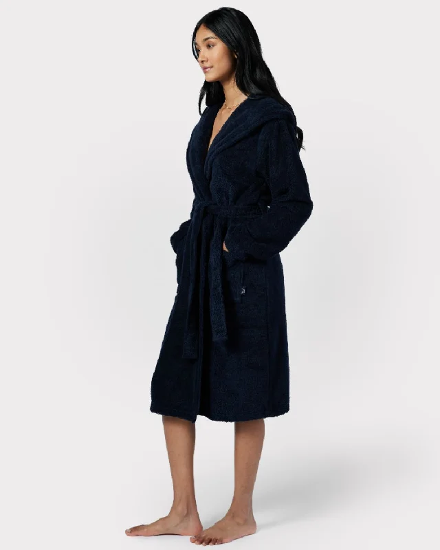 Towelling Dressing Gown - Navy