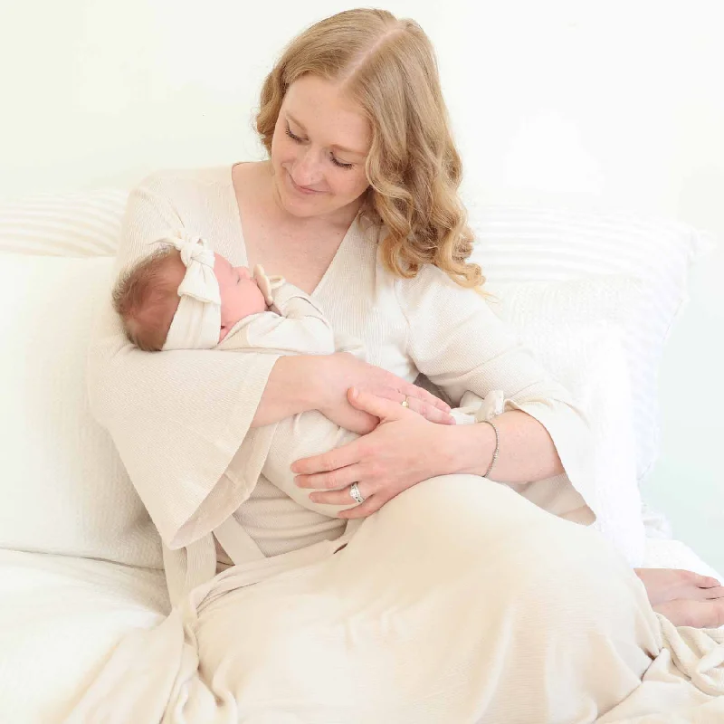 Cloud Waffle Bamboo Knit Maternity Robe